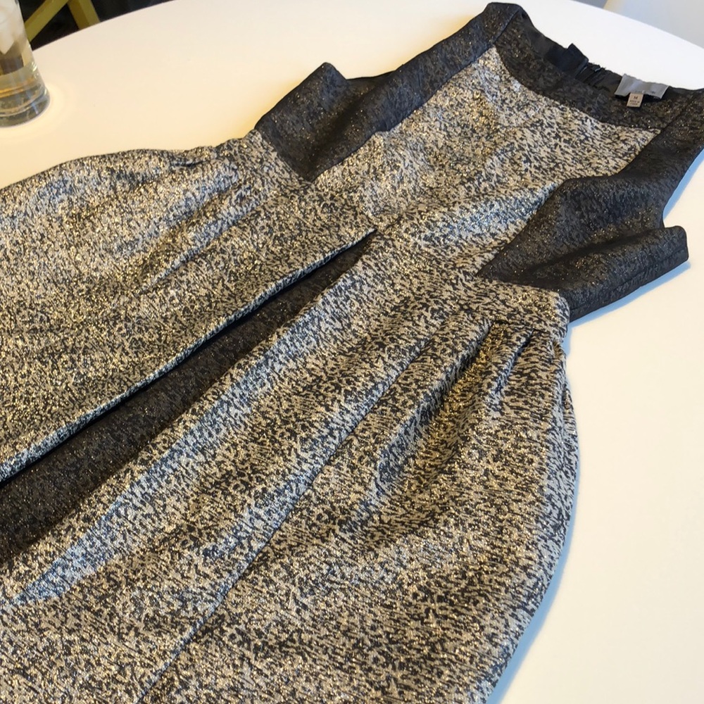 aryn K. Black Gray Silver Shiny Fun Party Dress